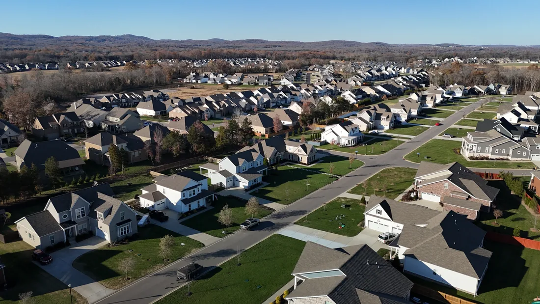 Aerial over a Middle TN community