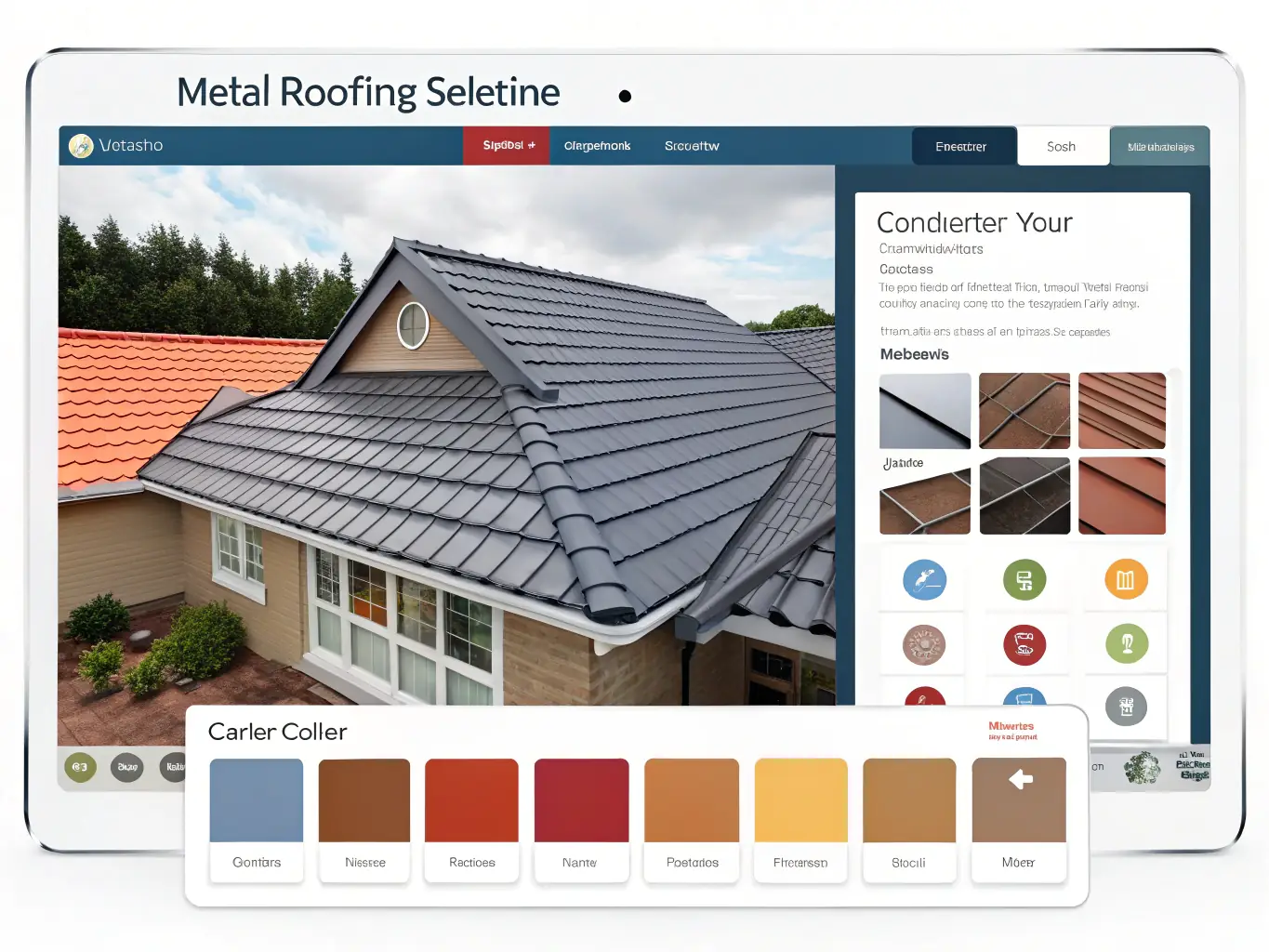 An image of a variety of high-quality roofing materials offered by Blue Raider Roofing, including different shingle types and colors, displayed neatly in a showroom.